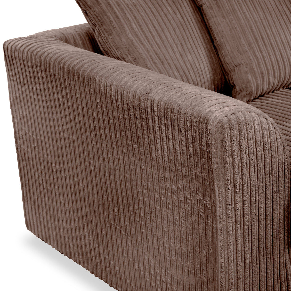 Bletchley Chocolate Left Hand Jumbo Cord Chaise Sofa from Roseland Furniture