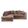 Bletchley Chocolate Left Hand Jumbo Cord Chaise Sofa from Roseland Furniture