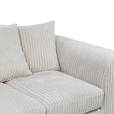 Bletchley Cream Jumbo Cord Chaise Sofa from Roseland Furniture