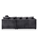 Bletchley Right Hand Black Jumbo Cord Chaise Sofa from Roseland Furniture