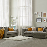Bletchley Charcoal Right Hand Jumbo Cord Chaise Sofa for living room