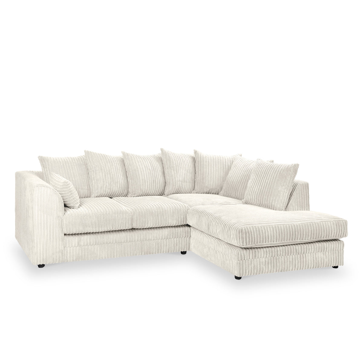 Bletchley Cream Right Hand Jumbo Cord Chaise Couch from Roseland Furniture