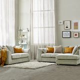 Bletchley Cream Right Hand Jumbo Cord Chaise Sofa for Living room