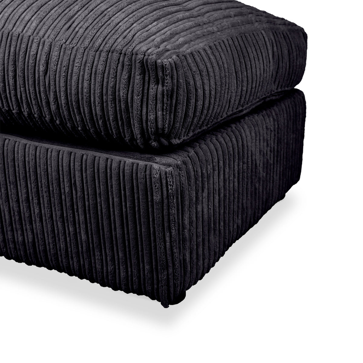 Bletchley Black Jumbo Cord Footstool from Roseland Furniture