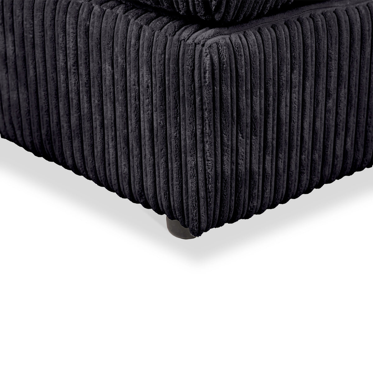 Bletchley Black Jumbo Cord Footstool from Roseland Furniture