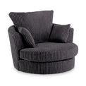 Bletchley Black Jumbo Cord Swivel Chair for Roseland Furniture