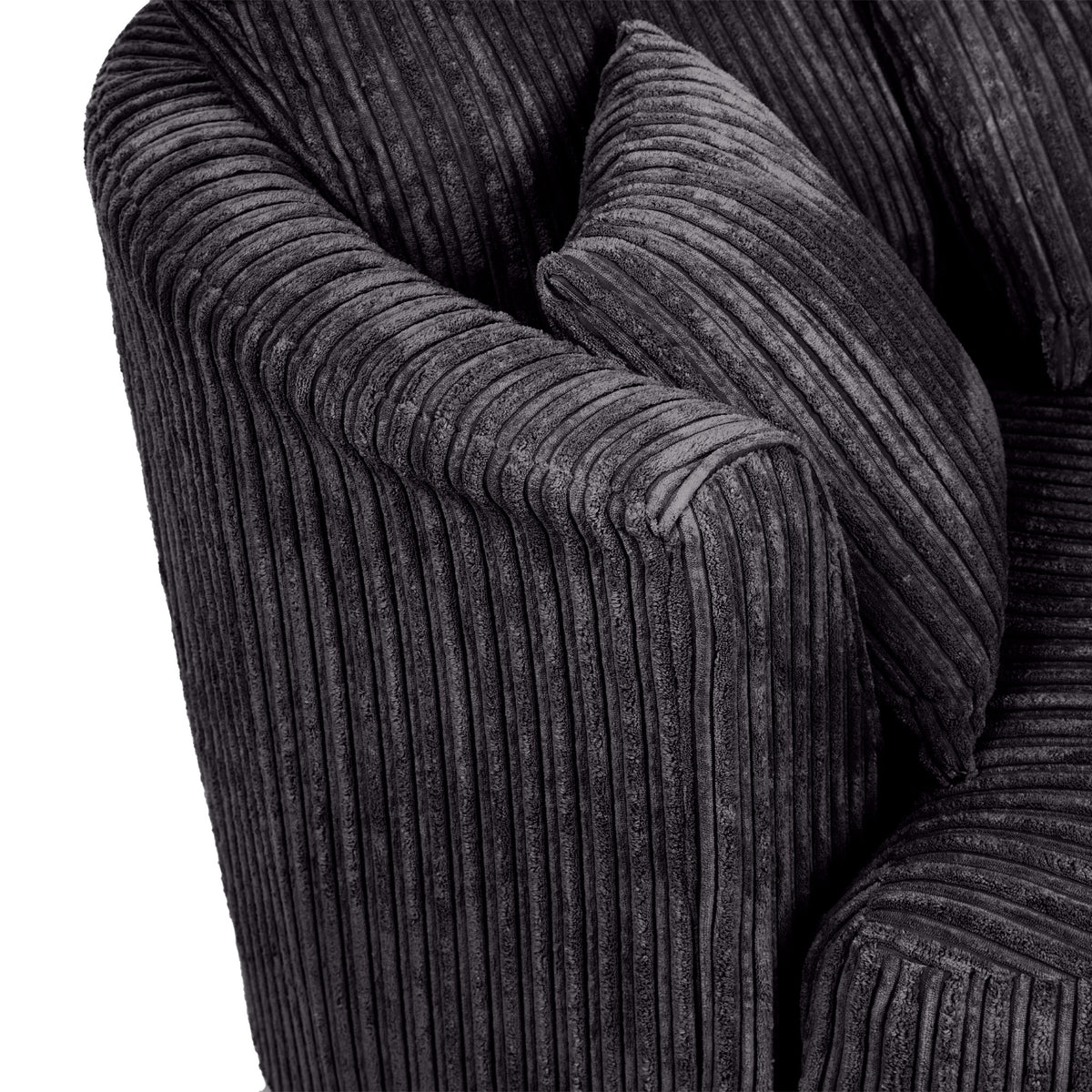 Bletchley Black Jumbo Cord Swivel Chair for Roseland Furniture