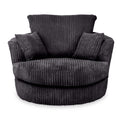 Bletchley Black Jumbo Cord Living Room Swivel Armchair
