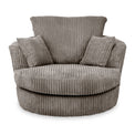 Bletchley Charcoal Jumbo Cord Living Room Swivel Armchair from Roseland Furniture