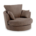 Bletchley Chocolate Jumbo Cord Swivel Chair from Roseland Furniture