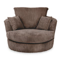 Bletchley Chocolate Jumbo Cord Living Room Swivel Armchair