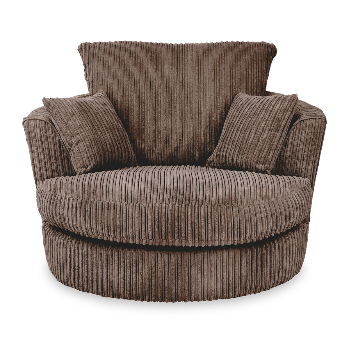 Bletchley Chocolate Jumbo Cord Living Room Swivel Armchair