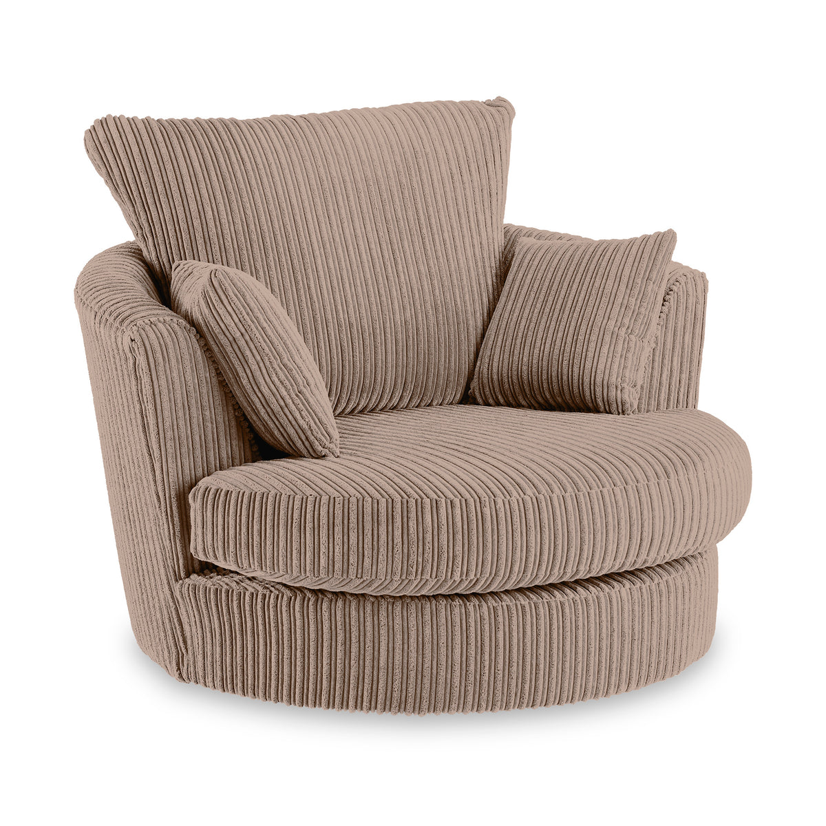 Bletchley Coffee Jumbo Cord Swivel Chair from Roseland Furniture