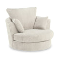 Bletchley Cream Jumbo Cord Swivel Chair from Roseland Furniture