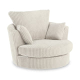 Bletchley Cream Jumbo Cord Swivel Chair from Roseland Furniture