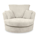 Bletchley Cream Jumbo Cord Living Room Swivel Armchair from Roseland Furniture
