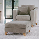 Claridge Soft Chenille Footstool Linen Life1 from Roseland Furniture