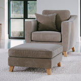 Claridge Soft Chenille Footstool Beige Life1 from Roseland Furniture