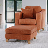 Claridge Soft Chenille Footstool Terra Life1 from Roseland Furniture