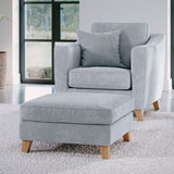 Claridge Soft Chenille Footstool Ice from Roseland Furniture