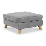 Claridge Soft Chenille Footstool Steel from Roseland Furniture