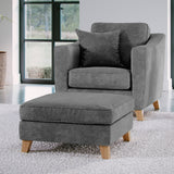 Claridge Soft Chenille Footstool Heather from Roseland Furniture