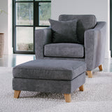 Claridge Soft Chenille Footstool Heather Life1 from Roseland Furniture