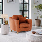 Claridge Soft Chenille Armchair Terra Life1 from Roseland Furniture