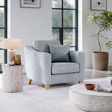 Claridge Soft Chenille Armchair Ice from Roseland Furniture