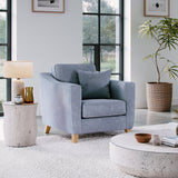 Claridge Soft Chenille Armchair Ice Life1 from Roseland Furniture
