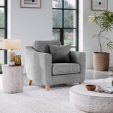 Claridge Soft Chenille Armchair Steel from Roseland Furniture