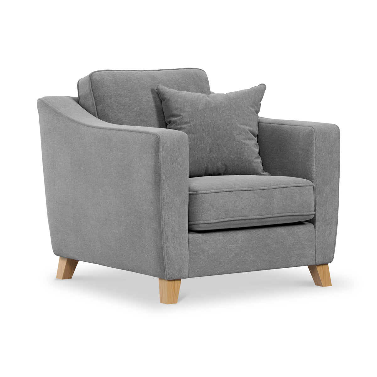 Claridge Soft Chenille Armchair Steel from Roseland Furniture