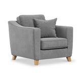 Claridge Soft Chenille Armchair Steel from Roseland Furniture