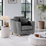 Claridge Soft Chenille Armchair Heather from Roseland Furniture