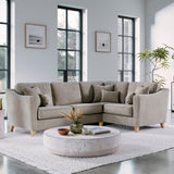 Claridge Soft Chenille LH Corner Sofa Linen Life1 from Roseland Furniture