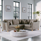 Claridge Soft Chenille LH Corner Sofa Beige Life1 from Roseland Furniture