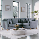 Claridge Soft Chenille LH Corner Sofa Steel Life1 from Roseland Furniture