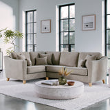 Claridge Soft Chenille RH Corner Sofa Linen Life1 from Roseland Furniture