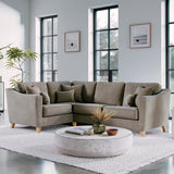 Claridge Soft Chenille RH Corner Sofa Beige Life1 from Roseland Furniture