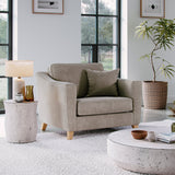 Claridge Soft Chenille Snuggle Chair Linen Life1 from Roseland Furniture