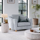 Claridge Soft Chenille Snuggle Chair Ice from Roseland Furniture