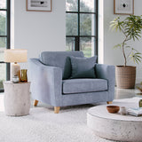 Claridge Soft Chenille Snuggle Chair Ice Life1 from Roseland Furniture