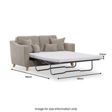 Claridge Soft Chenille 2 Seater Sofabed Open dimensions