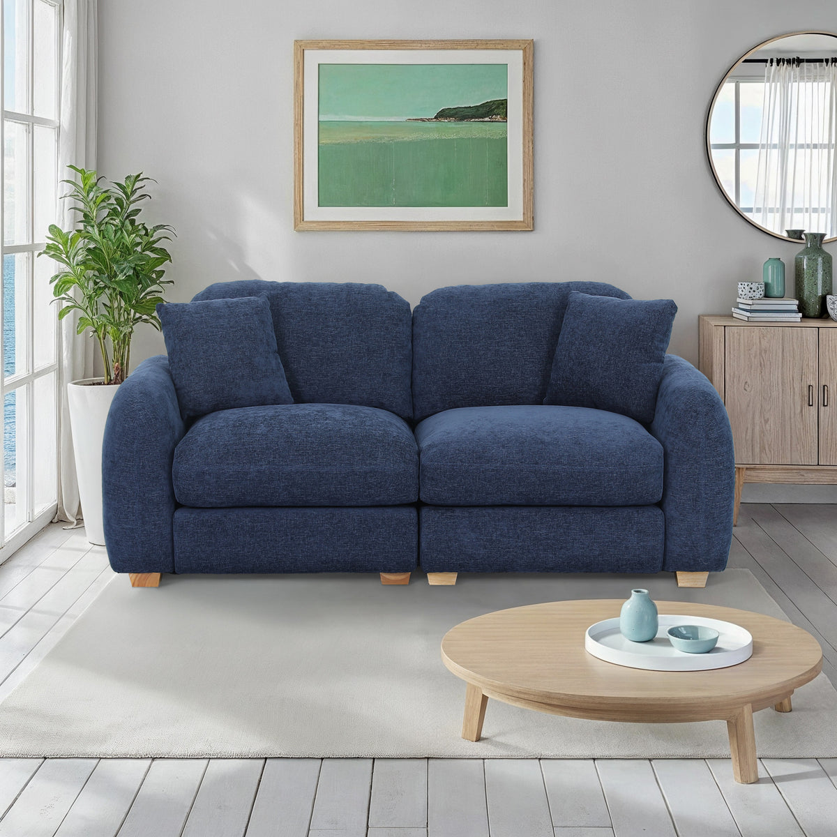 Cloud 3 Seater Sofa Deep Blue from Roseland Furniture