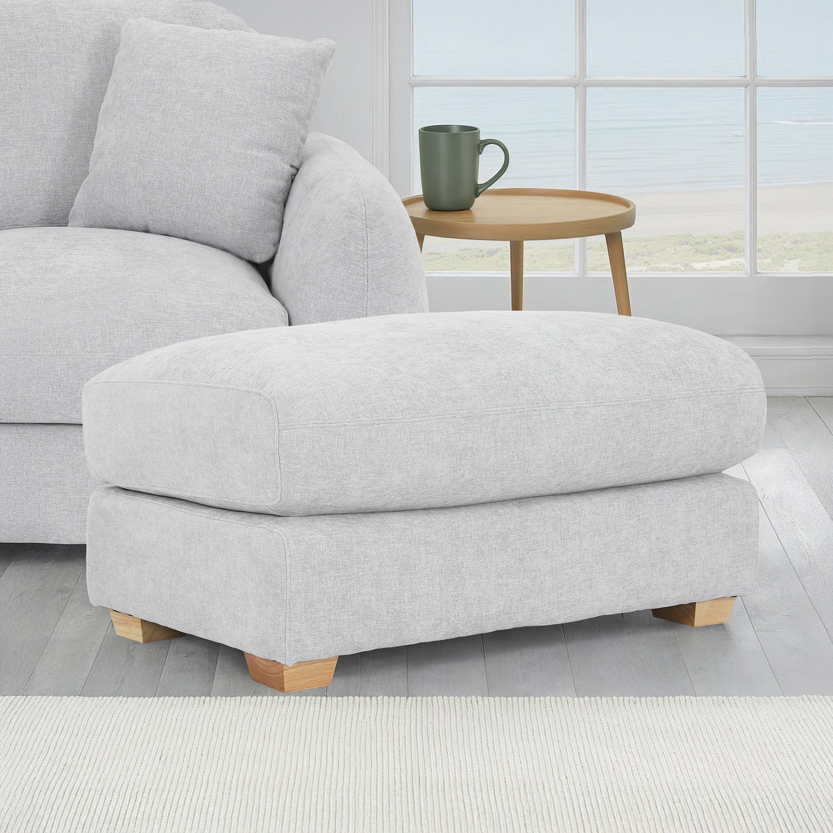 Cloud Footstool Fog Grey from Roseland Furniture