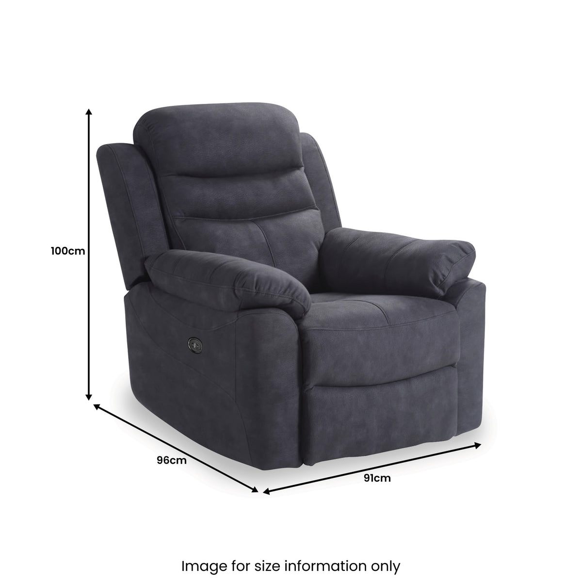 Conway Charcoal Electric Reclining Armchair from Roseland Furniture