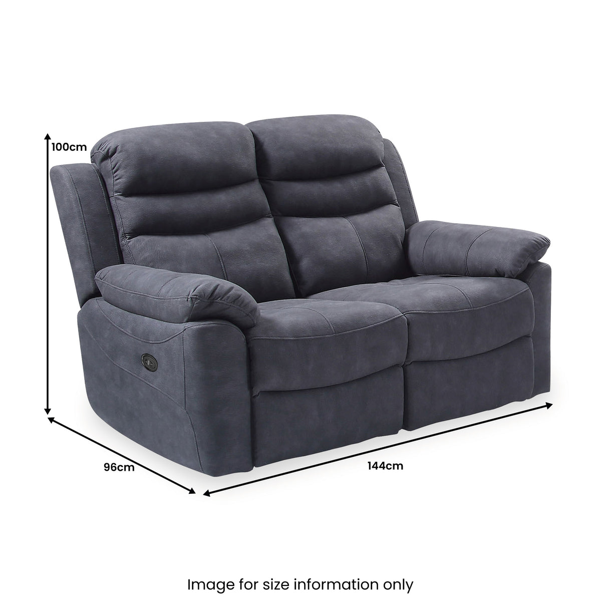 Conway Charcoal Electric 2 Seater Recliner from Roseland Furniture