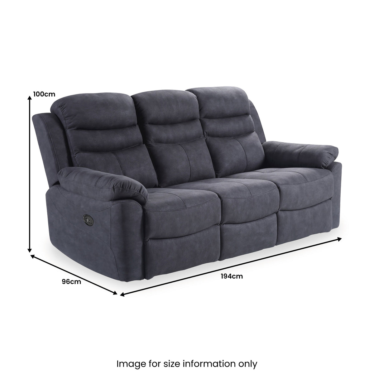 Conway Charcoal Electric 3 Seater Recliner from Roseland Furniture