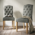 Portland Button Back Dining Chair Grey from Roseland Furniture