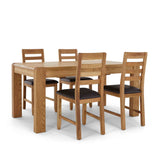 Harvey Dining Chair with Brown PU Seat from Roseland Furniture